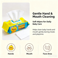 Lingettes pour les mains et la bouche pour bébé, grandes, épaisses, douces, en tissu non tissé spunlace, pour la décontamination et le nettoyage, 200x190mm, usage domestique, vente en gros