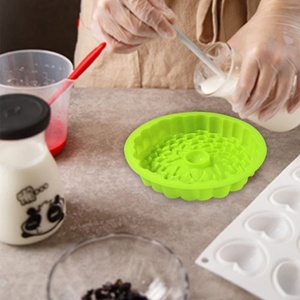 Factory Non-Stick Large Bread Round Sunflower Rose <b>Bakeware</b> Big Silicone Cake Trays Mold - Product Image 2