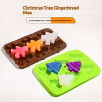 Moule en silicone de Noël facile à démouler, compatible congélateur, pour sapin de Noël, homme en pain d'épices, gâteau, chocolat, gelée, biscuits