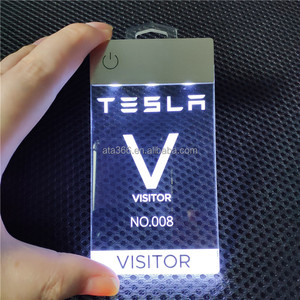 Sang trọng có thể sạc lại Acrylic ánh sáng lên cửa hàng lưu niệm phù hiệu cá nhân khắc độc đáo iluminous Móc chìa khóa - Product Image 2