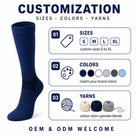 Chaussettes de compression pour hommes, chaussettes de sport en coton, chaussettes hautes pour l'entraînement, la course à pied, chaussettes énergétiques à séchage rapide, chaussettes personnalisées