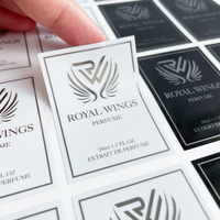 Autocollants de bouteille de parfum d'étiquette de logo imprimé personnalisé avec adhésif de marquage à chaud de feuille d'argent