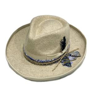Prêt à expédier hommes femmes unisexe 100% laine feutre <span class=keywords><strong>beige</strong></span> larme haut large bord fedora chapeau feutre trilby gentleman <span class=keywords><strong>borsalino</strong></span> chapeaux - Product Image 1