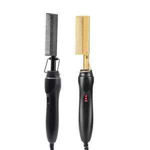Global Hot Comb Heat Press Curling Neue elektrische Glätte isen für dünne Glätte isen Glätten Sie die perfekte Haar glättung bürste
