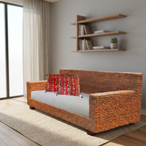 Muebles de Ratán Natural de Jacinto de Agua OKADA JAPAN, Sofá Seccional, Banco para Sala de Estar, Uso Doméstico, Muebles de Madera - Product Image 2