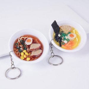 Colgante de comida realista, fideos estofados, popular en Xiaohongshu (Libro Rojo Pequeño), figura de arroz, colgante para bolso, tazón realista - Product Image 3