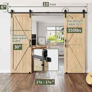 WEKIS Kits de Herrajes para Puertas Correderas de Granero de Acero al Carbono Moderno de Alta Calidad, Personalizados M00002, Herrajes para Puertas Correderas de Granero para Dormitorio y Exteriores - Product Image 4