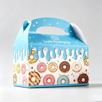 Boîtes d'emballage en papier pour cadeaux, bonbons, donuts et macarons avec poignée