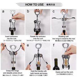 Ensemble d'ouvre-bouteilles multifonctionnel fantaisie pour hôtel 2024 avec logo, ouvre-bouteille à <span class=keywords><strong>vin</strong></span> ancien pour <span class=keywords><strong>le</strong></span> <span class=keywords><strong>vin</strong></span> - Product Image 5