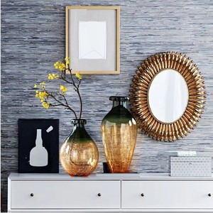 <span class=keywords><strong>Vase</strong></span> en verre vert et or, design simple, moderne, léger et luxueux, créatif, pour la décoration de la salle, du salon, du porche ou du bureau. - Product Image 2