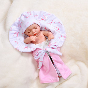 Muñeca Bebé <span class=keywords><strong>Reborn</strong></span> Recién Nacida de 14 Pulgadas de Cuerpo Completo de Silicona Realista para Niñas, Juguete Modelo de Peluche Suave y Plástico - Product Image 4
