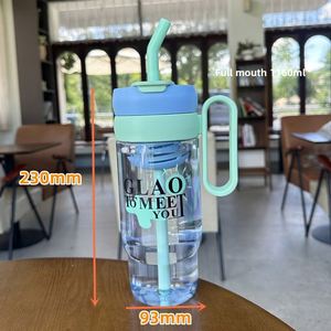 Botella de Agua de Plástico Grande de 1200 ml con Pajita Antiderrames, Linda Taza Portátil para Niños, para Deportes de Verano - Product Image 4