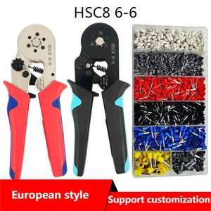 Europäische Rohr klemme HSC8 6-6A 1900 Isolation Crimp zange Set Manuelles Werkzeug mit schwarzem rotem Griff Schwarzer Kopf aus Stahl - Product Image 5