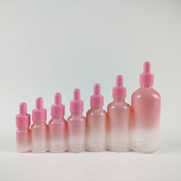 Flacon compte-gouttes en verre pour huile essentielle, fond de teint, émulsion, essence, dégradé rose, 5 ml, 10 ml, 15 ml, 50 ml, 100 ml