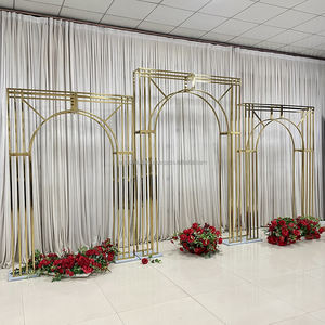 SMOOTH Shiny Gold Stainless Steel <b>Frame</b> 3pcs <b>Wedding</b> Arch Stand Backdrop Decoration Supplies Party Arch Event Arch - Product Image 2