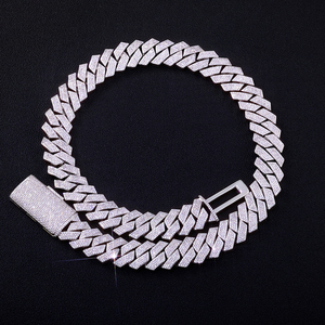 Collar de Cadena Cubana Miami NUOYA, Chapado en Oro, 18mm 22mm, Latón con 4 Filas de Zirconia 5A, Estilo Iced Out, Brillante - Product Image 2