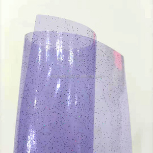 Rouleau de faux cuir translucide en PVC Transparent de couleur brillante 0.3mm pour la fabrication de sac à la mode/chaussure/décoration/maquillage - Product Image 2