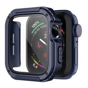 ขายส่ง adepoy apple watch-Adepoy เคสกันกระแทกสำหรับ Iwatch 7,เคส TPU ป้องกันหน้าจอกระจกเทมเปอร์ทนทานสำหรับ Iwatch 7 6 5 4 3 2 1 SE ขนาด41มม. 44มม. 45มม. ปี A-BK009