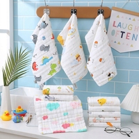 Serviette en gaze de coton pur tissée à six couches pour enfants, douce et absorbante, réutilisable, 25*50cm, personnalisation OEM disponible
