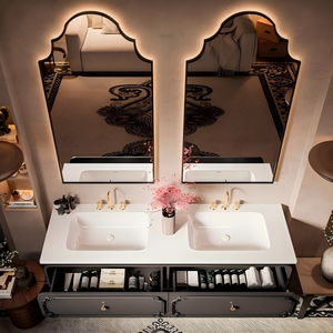 <span class=keywords><strong>Meuble</strong></span> <span class=keywords><strong>de</strong></span> <span class=keywords><strong>salle</strong></span> <span class=keywords><strong>de</strong></span> <span class=keywords><strong>bain</strong></span> suspendu au design moderne <span class=keywords><strong>haut</strong></span> <span class=keywords><strong>de</strong></span> <span class=keywords><strong>gamme</strong></span> avec miroir intelligent et ensemble lavabo pour appartements, écoles, hôtels, villas - Product Image 6