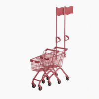Chariot de courses pliable en métal à mailles pour enfants, léger, imperméable et écologique, avec poignée réglable, pour les 6-12 ans, utilisation intérieure/extérieure