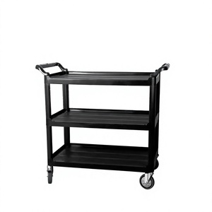 Carrito de Servicio de Tres Niveles para Hotel, con Ruedas de 4 Pulgadas de PP+Aluminio, para Limpieza, Restaurante, Cocina de Hotel - Product Image 3