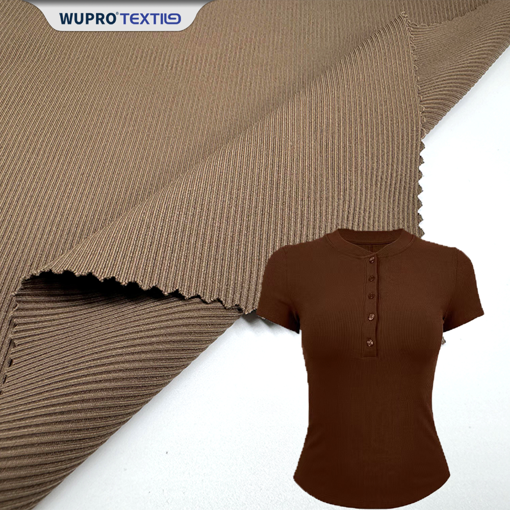 Hot Selling Free Sample Yoga 82% Nylon 18% Spandex 2*2 Rib 350gsm Factory Custom Knitted Fabric