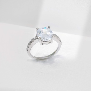 Anillo de promesa personalizado de plata 925 chapado en oro, joyería fina, anillo grueso para mujer con circonita cúbica, anillos de compromiso y boda. - Product Image 1