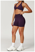 Nouvelle Collection : Ensemble de Yoga 4 Pièces Grande Taille Respirant avec Soutien-Gorge de Sport Haute Élasticité, Legging Taille Haute Effet Scrunch Butt et Logo Frontal