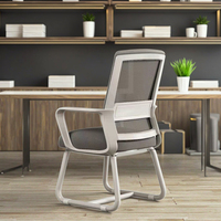 Chaise de bureau en maille métallique en gros, chaise d'ordinateur, confortable, ergonomique, accoudoirs fixes, chaise de conférence, chaise de formation