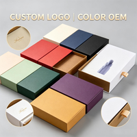 Boîte cadeau personnalisée multi-tailles de type tiroir, emballage en papier recyclé avec insert en éponge pour pièces électroniques, coffret cadeau
