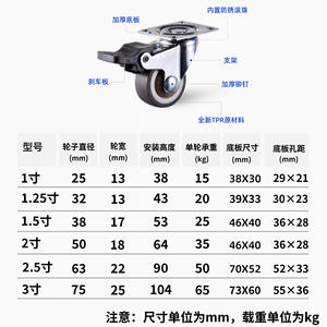 ล้อเลื่อนแบบปรับได้ ขนาด 3 นิ้ว ทำจากพลาสติก TPR ยางนิ่ม รับน้ำหนักได้ 40 กก. เงียบ ไม่ส่งเสียง สำหรับเฟอร์นิเจอร์ห้องรับประทานอาหาร ห้องนั่งเล่น สไตล์โมเดิร์น - Product Image 6