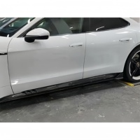 Kit de carrosserie de modification style PK en fibre de carbone, lèvre avant, diffuseur arrière, jupe latérale, adapté à la Porsche Taycan