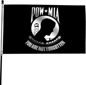 En gros Pow Mia Drapeau Extérieur 100% Polyester Vous n'êtes pas oublié Prisonnier de guerre Mia pow Drapeaux Bannière avec 2 œillets en laiton - Product Image 2