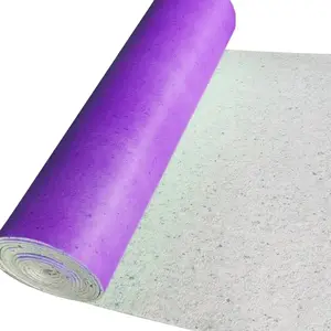 Almofada de carpete de esponja PU de 1,37m x 11m 10mm x 85D à prova de umidade com suporte de tecido de rosto único de fábrica