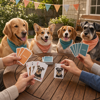 Cartes à Jouer Personnalisées pour Fête Canine de Quartier avec Livret Souvenir Optionnel