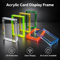 Étui de présentation en acrylique transparent PS avec bord fluorescent, couvercle magnétique, protecteur de carte en forme de dalle