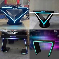 Ensemble de meubles de bar lumineux pour discothèque, boîte de nuit, pub, éclairage de scène, DJ, comptoir, logo personnalisé, cadre métallique, couleurs RVB, LED