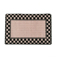 Tapis de porte personnalisé à bordure à carreaux, antidérapant, avec support en PVC, style oriental, tapis fin pour sol, entrée, couloir, décoration intérieure