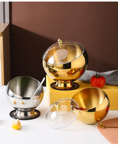 Bol de service multifonction pour buffet de restaurant d'hôtel avec couvercle bols d'assaisonnement pour buffet en acier inoxydable - Product Image 3