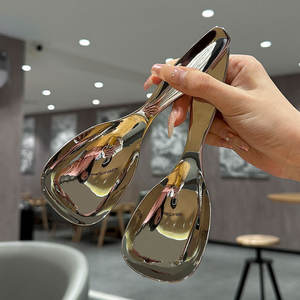 ช้อนซุปทรงกลมแบบแบน ยี่ห้อ Syh271 คุณภาพสูง ผลิตจากโลหะ 304 สไตล์เกาหลี สำหรับเสิร์ฟข้าวและซุป ขายส่ง - Product Image 4