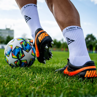 Chaussettes de football personnalisées avec rembourrage, antidérapantes, respirantes, chaussettes de sport pour hommes, chaussettes de course à pied à compression, faible MOQ