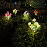 Lampes solaires LED en forme de fleurs artificielles, étanches IP65, à insérer dans le sol, pour la décoration de jardin, pelouse, allée, cour et paysage