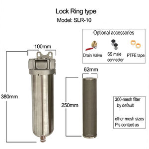 10 pollici singolo nucleo SS304 alloggiamento del filtro idraulico con 1/2 ", 3/4", 1 "interfaccia - Product Image 5