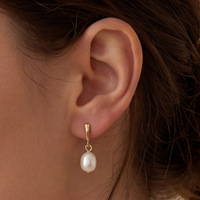 Boucles d'oreilles pendantes élégantes en argent sterling 925 avec perles d'eau douce naturelles pour femmes