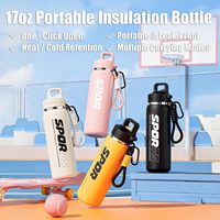 Gobelet isotherme portable en acier inoxydable de grande capacité, avec couvercle et sangle, pour les voyages, les sports de plein air, le camping, personnalisable
