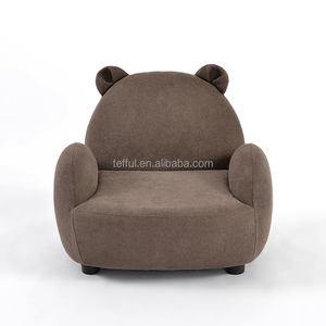 Sillón Infantil de Madera con Estructura de Madera y Tapizado Sherpa Color Marrón - Product Image 2