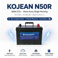 Batterie de voiture au plomb-acide Kojean N50R 12V 50Ah 450A CCA sans entretien 48D26R borne positive droite