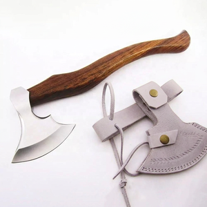 Hacha Vikinga Hecha a Mano de Acero al Carbono, Forjada a Mano, con Filo Afilado, Mango de Madera Duradero, Estilo Tradicional, para Campismo al Aire Libre - Product Image 1
