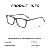 Lunettes de vue progressives carrées unisexes en acétate, anti-lumière bleue, imprimées, style classique – Approvisionnement direct usine